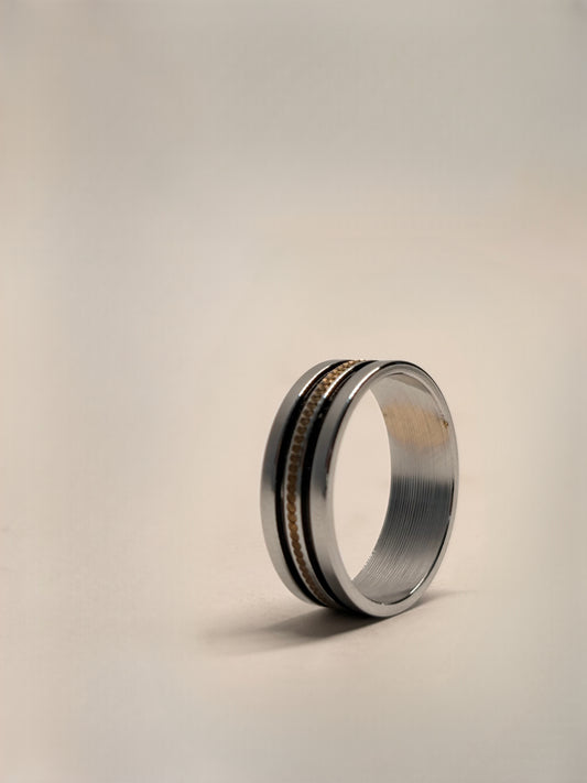 The interior of the ring is smooth and slightly curved, offering a comfort-fit design ideal for daily wear.